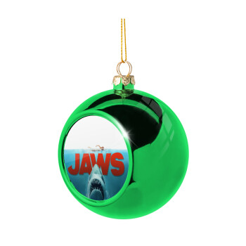 Shark jaws, Green Christmas tree ornament ball 8cm