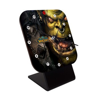 Worl of Warcraft, Επιτραπέζιο ρολόι ξύλινο με δείκτες (10cm)