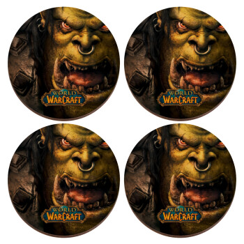 Worl of Warcraft, ΣΕΤ x4 Σουβέρ ξύλινα στρογγυλά plywood (9cm)