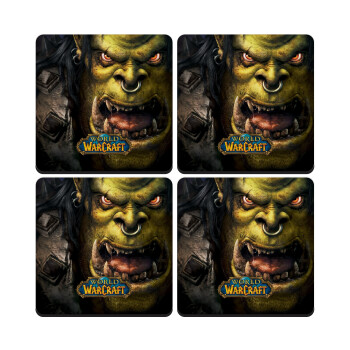 Worl of Warcraft, ΣΕΤ 4 Σουβέρ ξύλινα τετράγωνα (9cm)