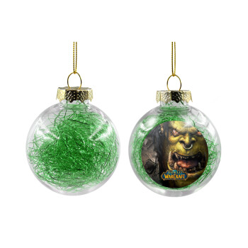 Worl of Warcraft, Transparent Christmas tree ball ornament with green filling 8cm