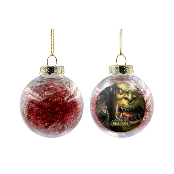 Worl of Warcraft, Transparent Christmas tree ball ornament with red filling 8cm