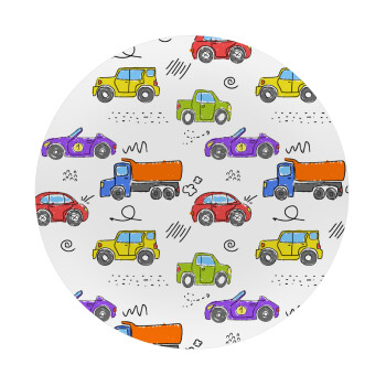 Colorful cars, Mousepad Round 20cm