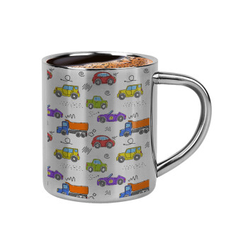 Colorful cars, Double-wall metal cup for espresso (220ml)