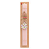 Easter Set, wooden keychain & scented flat Easter candle (30cm) (PINK)