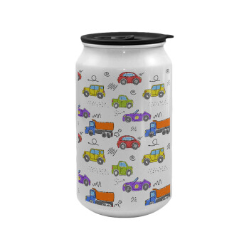 Colorful cars, Κούπα ταξιδιού μεταλλική με καπάκι (tin-can) 500ml