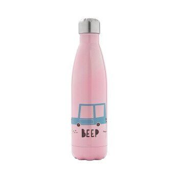 Car BEEP..., Metal mug thermos Pink Iridiscent (Stainless steel), double wall, 500ml