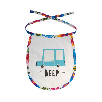 Car BEEP..., Σαλιάρα μωρού αλέκιαστη με κορδόνι Χρωματιστή