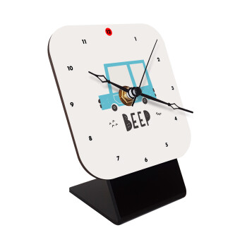 Car BEEP..., Επιτραπέζιο ρολόι ξύλινο με δείκτες (10cm)