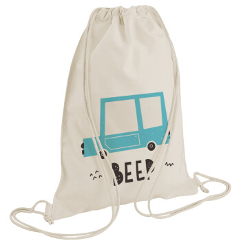 Car BEEP..., Backpack bag GYMBAG natural (28x40cm)