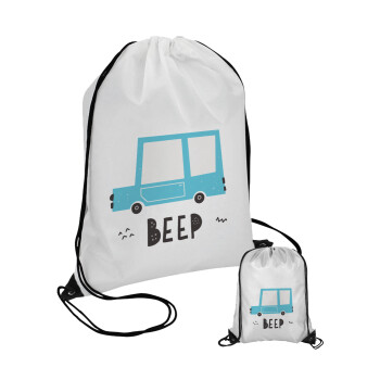 Car BEEP..., Τσάντα πουγκί με μαύρα κορδόνια (1 τεμάχιο)