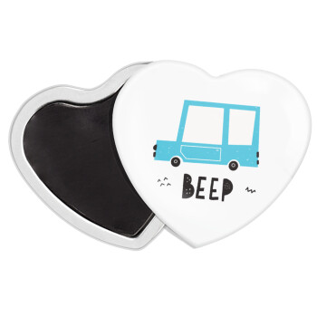 Car BEEP..., Μαγνητάκι καρδιά (57x52mm)