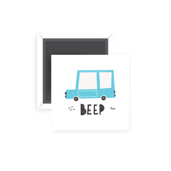 Car BEEP..., Μαγνητάκι ψυγείου τετράγωνο διάστασης 5x5cm