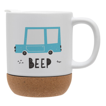 Car BEEP..., Ceramic coffee mug Cork (MAT), 330ml (1pcs)