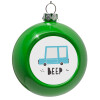 Green Christmas tree ornament bauble 8cm