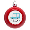 Red Christmas tree ornament bauble 8cm