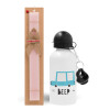 Easter Set, metallic aluminum bottle (500ml) & aromatic flat Easter candle (30cm) (PINK)