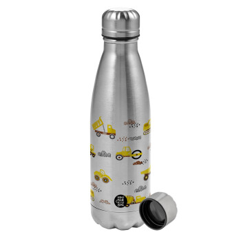 Car construction, Metallic water bottle, stainless steel, 750ml