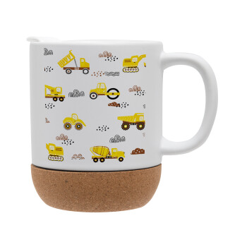 Car construction, Ceramic coffee mug Cork (MAT), 330ml (1pcs)