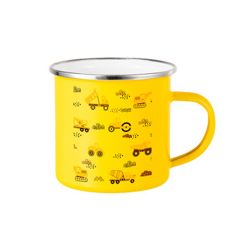 Car construction, Yellow Enamel Metallic Cup 360ml