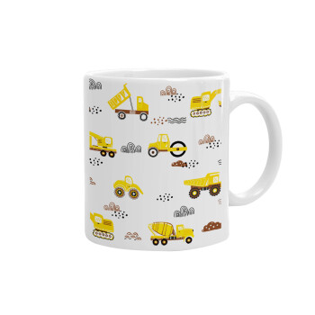 Car construction, Ceramic coffee mug, 330ml