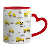 Mug heart red handle, ceramic, 330ml