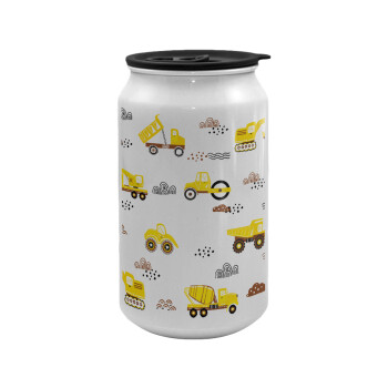 Αμαξάκια φορτωτές και μπουλντόζες, Κούπα ταξιδιού μεταλλική με καπάκι (tin-can) 500ml