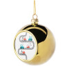 Golden Christmas tree ball ornament 8cm