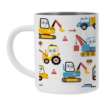 Hand drawing building truck, Mug Stainless steel double wall 450ml