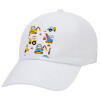 Adult Baseball Cap White 5-panel (POLYESTER, ADULT, UNISEX, ONE SIZE)