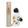 Easter Set, metallic aluminum water bottle (500ml) & scented flat candle (30cm) (TURQUOISE)