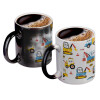 Color changing magic Mug, ceramic, 330ml when adding hot liquid inside, the black colour desappears (1 pcs)