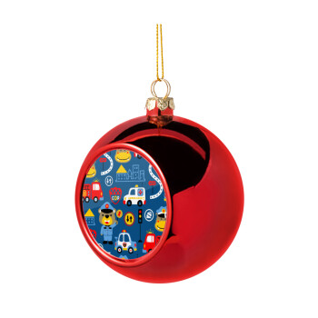 Rescue team cartoon, Χριστουγεννιάτικη μπάλα δένδρου Κόκκινη 8cm