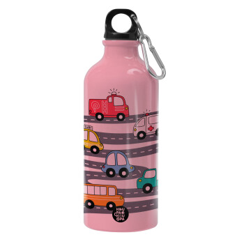 Hand drawn childish set with cars, Water bottle 600ml