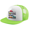 Καπέλο Ενηλίκων Soft Trucker με Δίχτυ ΠΡΑΣΙΝΟ/ΛΕΥΚΟ (POLYESTER, ΕΝΗΛΙΚΩΝ, ONE SIZE)