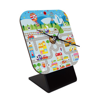 City road track maps, Επιτραπέζιο ρολόι ξύλινο με δείκτες (10cm)