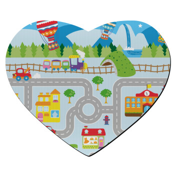 City road track maps, Mousepad καρδιά 23x20cm
