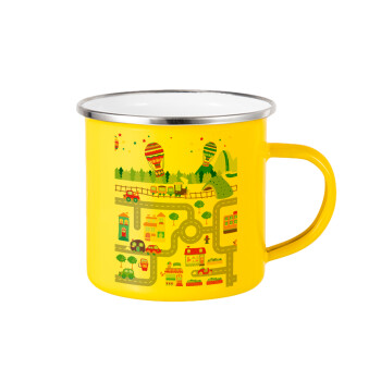 City road track maps, Yellow Enamel Metallic Cup 360ml