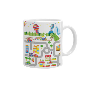 City road track maps, Ceramic coffee mug, 330ml (1pcs)