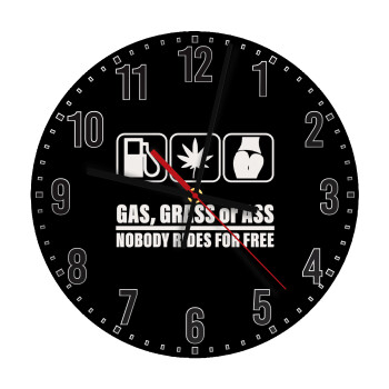Gas, Grass or Ass, Ρολόι τοίχου ξύλινο (30cm)