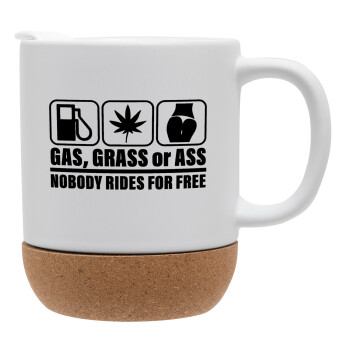 Gas, Grass or Ass, Ceramic coffee mug Cork (MAT), 330ml (1pcs)