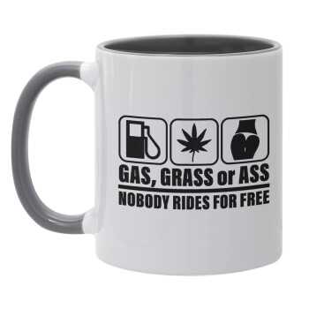 Gas, Grass or Ass, Mug colored grey, ceramic, 330ml