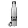 Metallic Glitter Silver Thermos Flask (Stainless steel), double-walled, 500ml