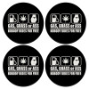 SET of 4 round wooden coasters (9cm)