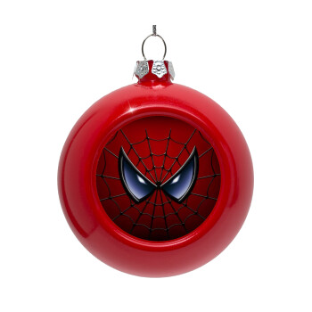 Spiderman mask, Red Christmas tree ornament bauble 8cm