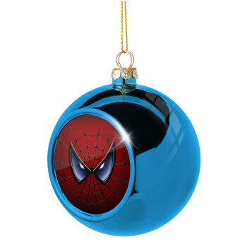 Spiderman mask, Blue Christmas tree ball ornament 8cm