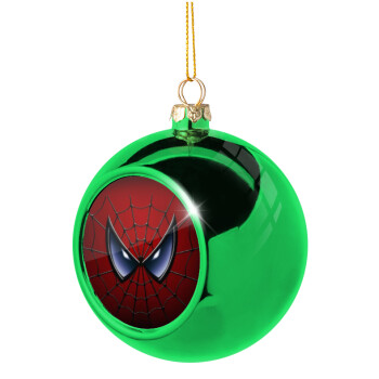 Spiderman mask, Green Christmas tree ornament ball 8cm