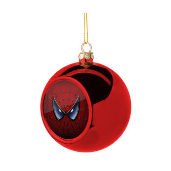 Spiderman mask, Christmas tree ball Red 8cm