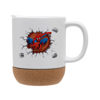 Spiderman wall, Ceramic coffee mug Cork (MAT), 330ml (1pcs)