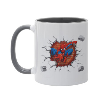 Spiderman wall, Mug colored grey, ceramic, 330ml